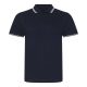 JP003 rövid ujjú sztreccs galléros férfi póló Just Polos, Navy/White-2XL