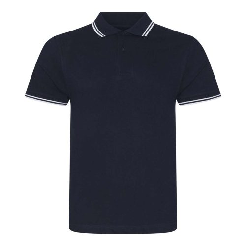 JP003 rövid ujjú sztreccs galléros férfi póló Just Polos, Navy/White-L