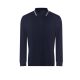 JP103 hosszú ujjú galléros pamut póló Just Polos, Oxford Navy/White-S