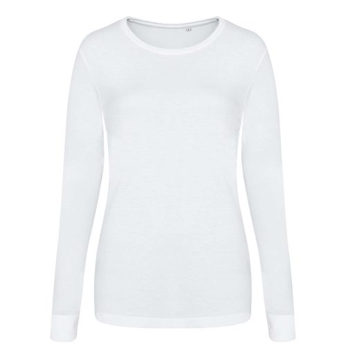 JT002F tri-blend Női hosszú ujjú póló Just Ts, Solid White-M