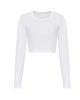 JT016 rövid derekú hosszú ujjú Női póló Just Ts, Solid White-M