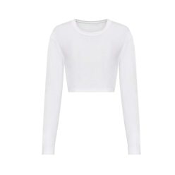   JT016 rövid derekú hosszú ujjú Női póló Just Ts, Solid White-XS