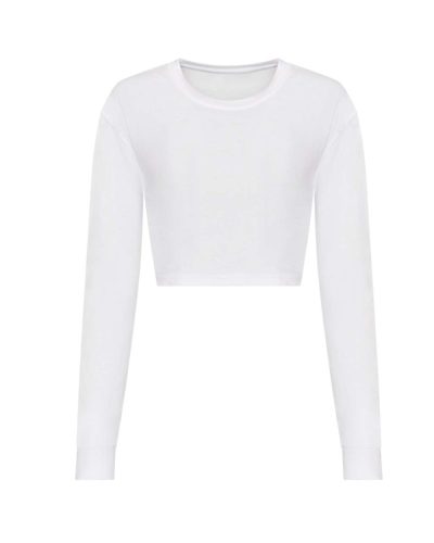 JT016 rövid derekú hosszú ujjú Női póló Just Ts, Solid White-XS