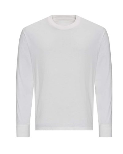 JT019 bő szabású unisex hosszú ujjú póló Just Ts, White-M