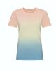 JT022 batikolt egyedi mintás unisex rövid ujjú póló Just Ts, Pastel Sunset Dip-L