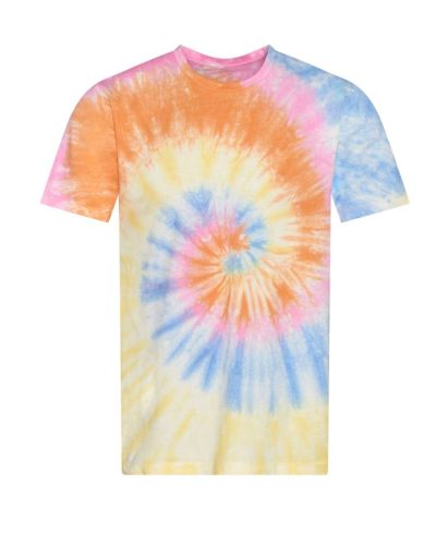 JT022 batikolt egyedi mintás unisex rövid ujjú póló Just Ts, Tie-Dye Swirl-2XL