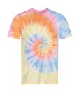 JT022 batikolt egyedi mintás unisex rövid ujjú póló Just Ts, Tie-Dye Swirl-L