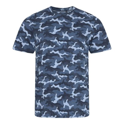 JT034 terepmintás unisex rövid ujjú póló Just Ts, Blue Camo-L