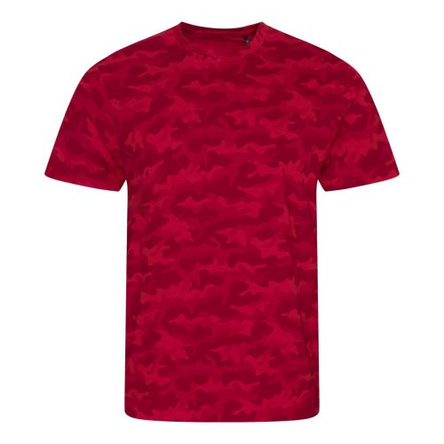 JT034 terepmintás unisex rövid ujjú póló Just Ts, Red Camo-L