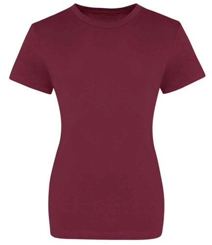 JT100F rövid ujjú Női kereknyakú póló Just Ts, Burgundy-XL