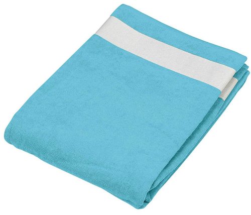 Uniszex  pamut velur fürdőlepedő, Kariban KA118, Turquoise/White-100X160