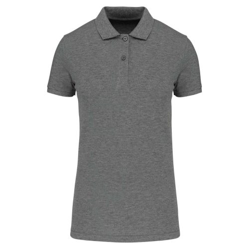 Női organikus piké pamut póló, Kariban KA2026, Grey Heather-2XL