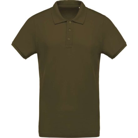 Férfi organikus rövid ujjú piké póló, Kariban KA209, Mossy Green-XL