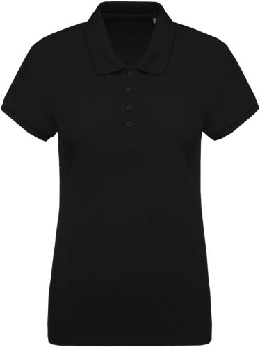 Női organikus rövid ujjú piké póló, Kariban KA210, Black-2XL