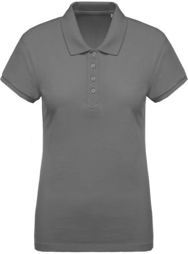 Női organikus rövid ujjú piké póló, Kariban KA210, Storm Grey-2XL