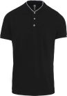 Férfi mandarin galléros rövid ujjú póló, Kariban KA223, Black/Oxford Grey-3XL