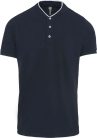 Férfi mandarin galléros rövid ujjú póló, Kariban KA223, Navy/White-L