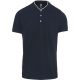 Férfi mandarin galléros rövid ujjú póló, Kariban KA223, Navy/White-L