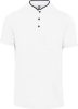 Férfi mandarin galléros rövid ujjú póló, Kariban KA223, White/Navy-2XL