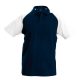 Férfi baseball galléros rövid ujjú piké póló, Kariban KA226, Navy/White-XL