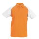 Férfi baseball galléros rövid ujjú piké póló, Kariban KA226, Orange/White-3XL