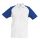 Férfi baseball galléros rövid ujjú piké póló, Kariban KA226, White/Royal Blue-2XL