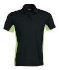 Férfi kétszínű rövid ujjú galléros piké póló, Kariban KA232, Black/Lime-3XL