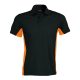 Férfi kétszínű rövid ujjú galléros piké póló, Kariban KA232, Black/Orange-2XL