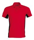 Férfi kétszínű rövid ujjú galléros piké póló, Kariban KA232, Red/Black-2XL