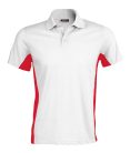 Férfi kétszínű rövid ujjú galléros piké póló, Kariban KA232, White/Red-2XL