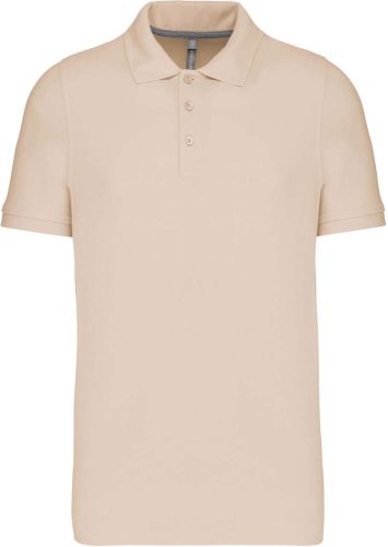 Férfi rövid ujjú galléros piké póló, Kariban KA241, Light Sand-2XL