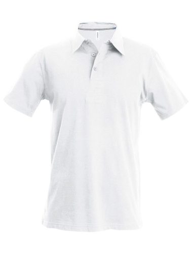 Férfi rövid ujjú galléros piké póló, Kariban KA241, White-3XL