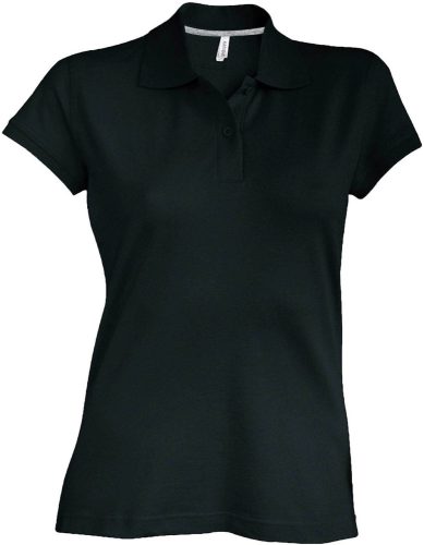 Női rövid ujjú galléros piké póló, Kariban KA242, Black-2XL