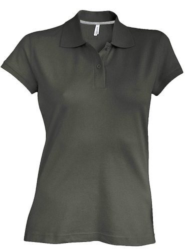 Női rövid ujjú galléros piké póló, Kariban KA242, Dark Khaki-3XL