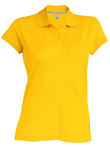 Női rövid ujjú galléros piké póló, Kariban KA242, Yellow-2XL