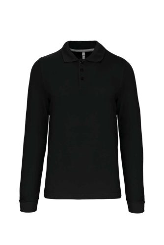 Férfi hosszú ujjú galléros piké póló, Kariban KA243, Black-2XL