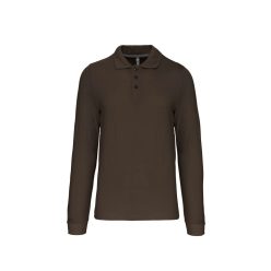   Férfi hosszú ujjú galléros piké póló, Kariban KA243, Dark Khaki-S