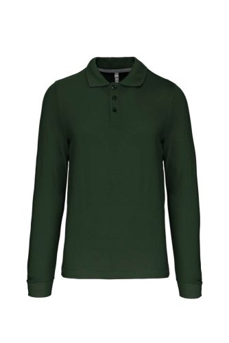 Férfi hosszú ujjú galléros piké póló, Kariban KA243, Forest Green-2XL