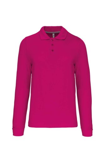 Férfi hosszú ujjú galléros piké póló, Kariban KA243, Fuchsia-2XL