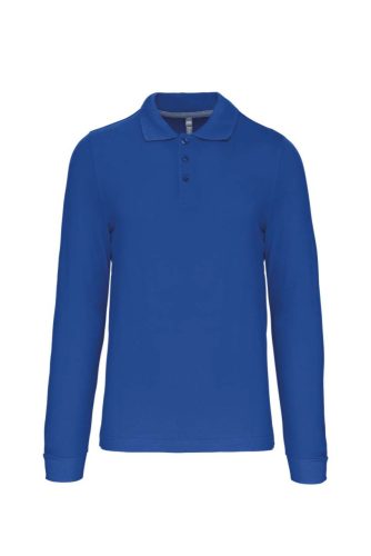 Férfi hosszú ujjú galléros piké póló, Kariban KA243, Light Royal Blue-2XL