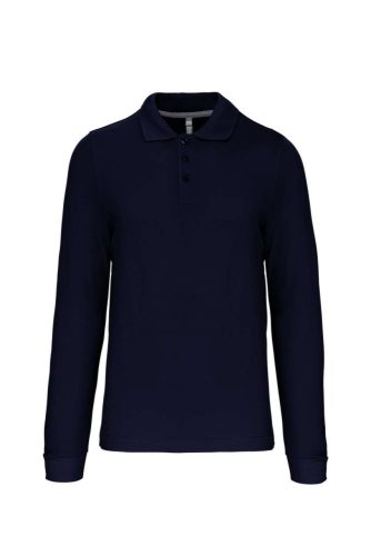 Férfi hosszú ujjú galléros piké póló, Kariban KA243, Navy-2XL