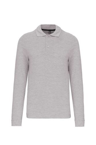 Férfi hosszú ujjú galléros piké póló, Kariban KA243, Oxford Grey-2XL