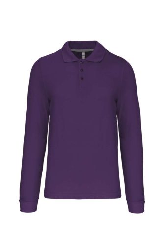 Férfi hosszú ujjú galléros piké póló, Kariban KA243, Purple-2XL