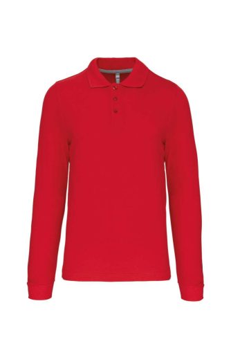 Férfi hosszú ujjú galléros piké póló, Kariban KA243, Red-2XL