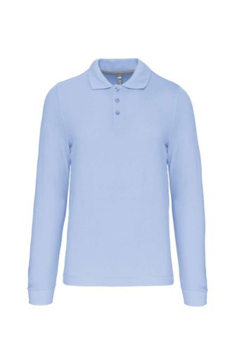 Férfi hosszú ujjú galléros piké póló, Kariban KA243, Sky Blue-2XL