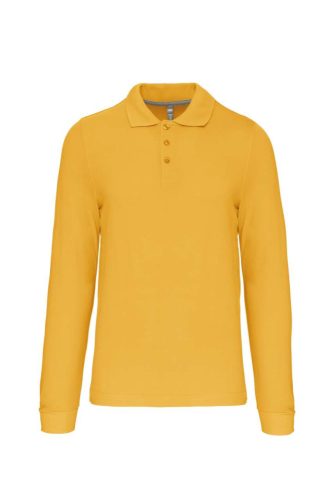 Férfi hosszú ujjú galléros piké póló, Kariban KA243, Yellow-2XL