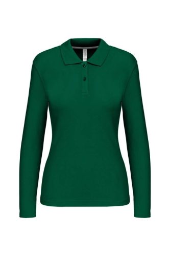 Női hosszú ujjú galléros piké póló, Kariban KA244, Kelly Green-2XL