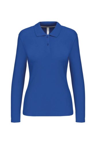 Női hosszú ujjú galléros piké póló, Kariban KA244, Light Royal Blue-2XL