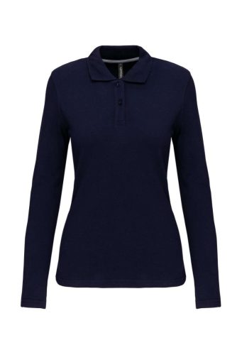 Női hosszú ujjú galléros piké póló, Kariban KA244, Navy-2XL