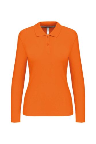 Női hosszú ujjú galléros piké póló, Kariban KA244, Orange-2XL